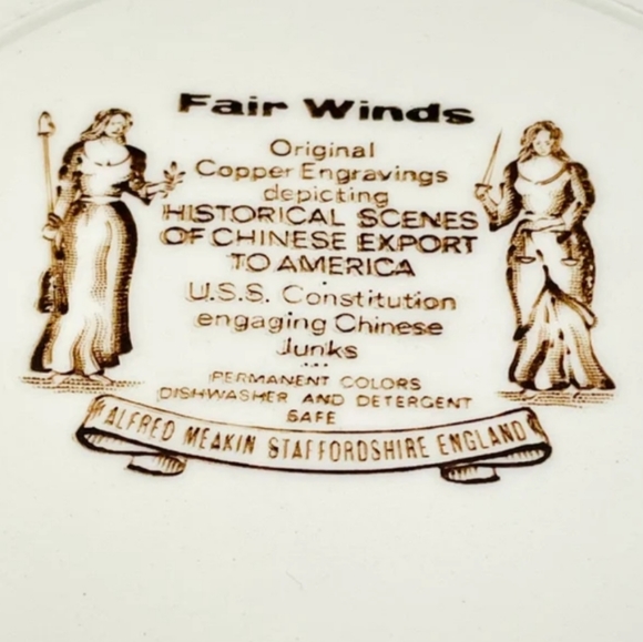 Staffordshire J Meakin USS Constitution Historical Scenes Chinese Export Comerot - Picture 4 of 9